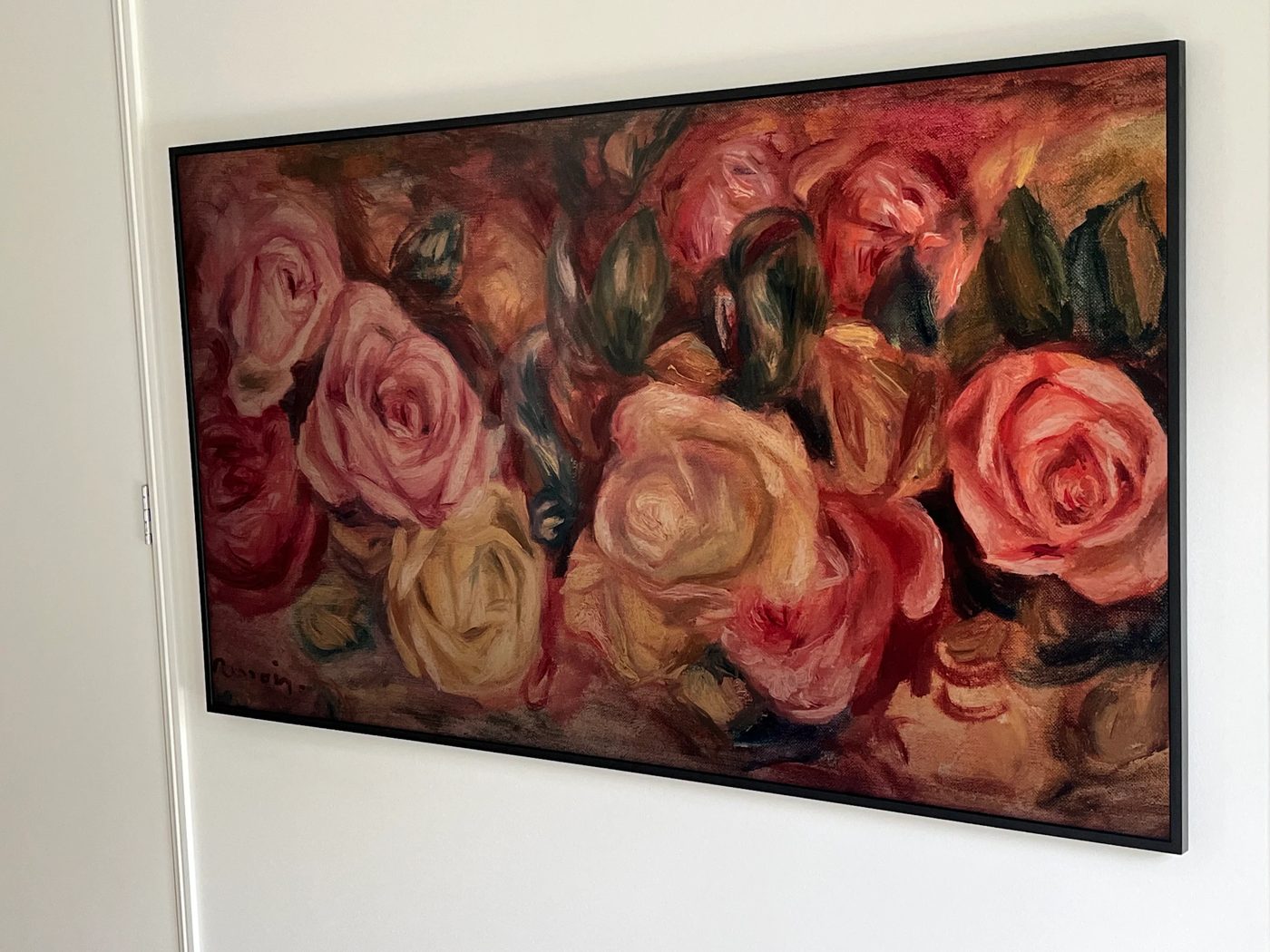 Samsung Frame TV wall mounted with zero visible cables, Brisbane